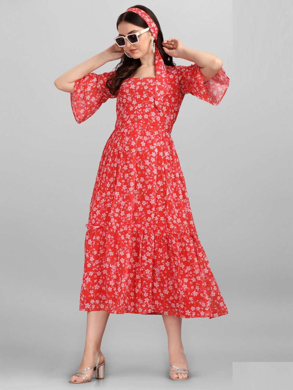Ladyview Fusion Fancy Printed Party Wear Georgette Latest Kurti Collection